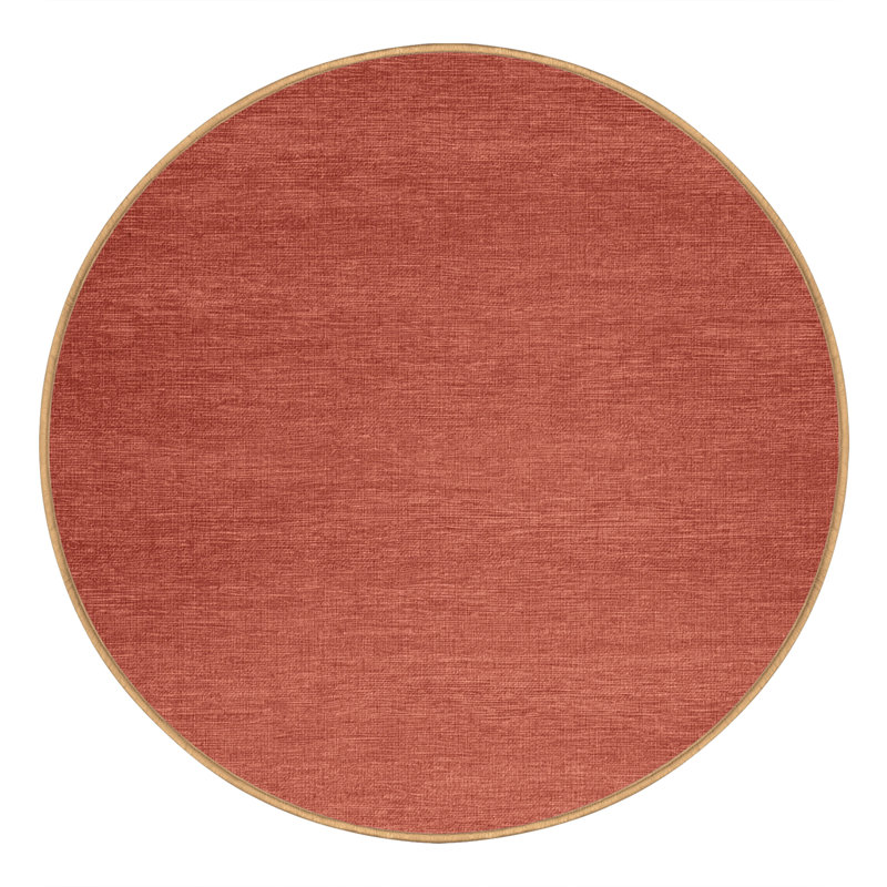Tapis rose uni lavable à la machine, Rond 3 pi