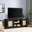 Console de télévision avec surface naturelle et grand espace de rangement, pour téléviseurs de 70 po, l 65 po x P 15,58 po x H 23,19 po