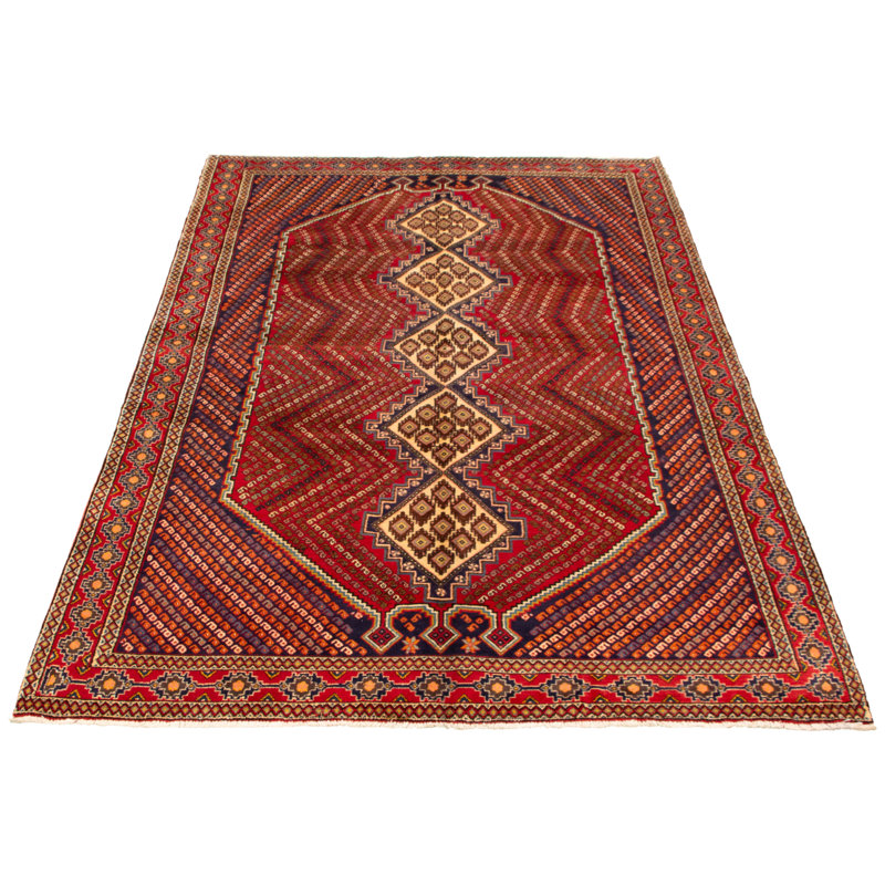 Tapis unique en laine rouge 6 pi 9 po x 10 pi 11 po One Age of a Kind Danuel