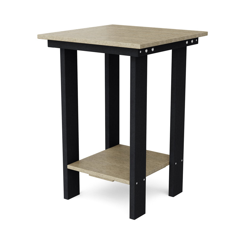 Table de balcon contemporaine, Bois patiné / noir