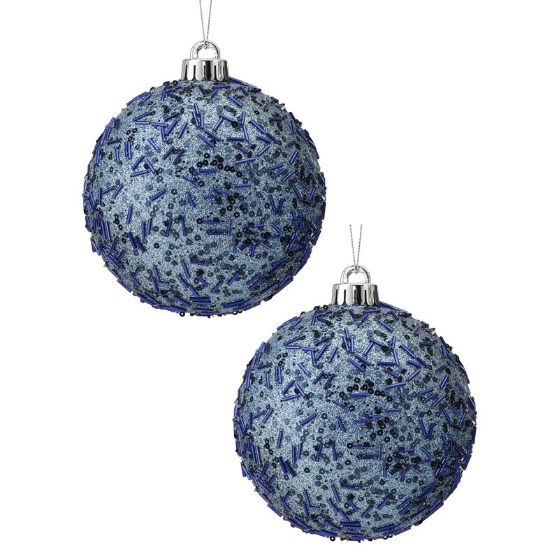 Boule perlée 120mm, H 5 po x l 5 po x P 5 po, Bleu minuit