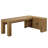  78.8" L Shaped Executive Desk with Storage Cabinets and 2-Tier Shelf