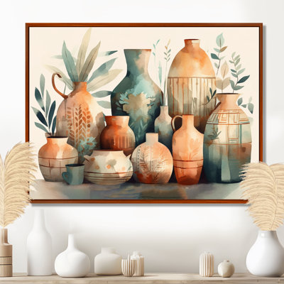 Vase en céramique orange et vert Rosslyn I - Boho Pottery