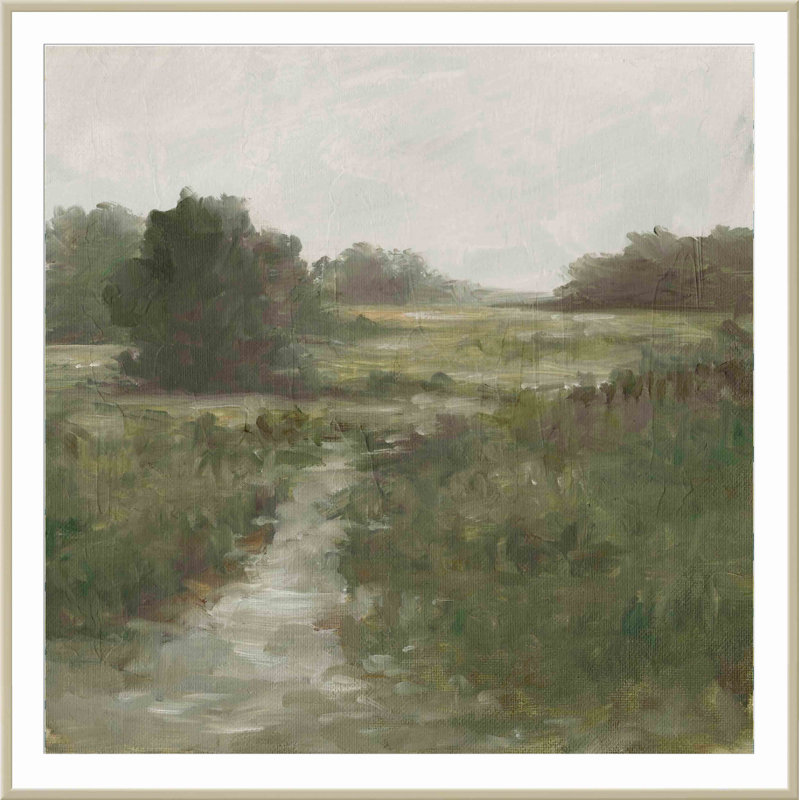 «Tranquil Fen I» par Ethan Harper - reproduction d'art encadrée, Argent allemand, H 40,09 po x l 40,09 po x P 1,1 po
