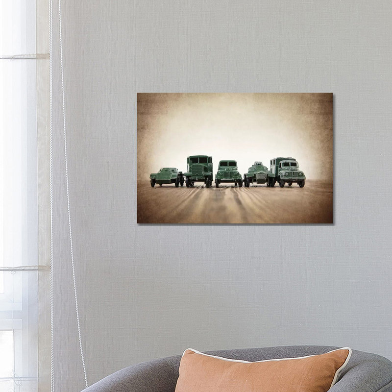 Army Truck Lineup - Wrapped Canvas Print, 66.04 cm H x 45.72 cm W