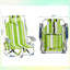 Chaise de plage à rayures vertes avec inclinaison en cinq positions, structure en aluminium et tissu en polyester 600D, capacité de charge de 100 kg