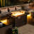 Propane Gas Fire Pit Table, 50000 BTU Rectangular With Tile Top And Wicker Base For Outdoor Patio And Garden