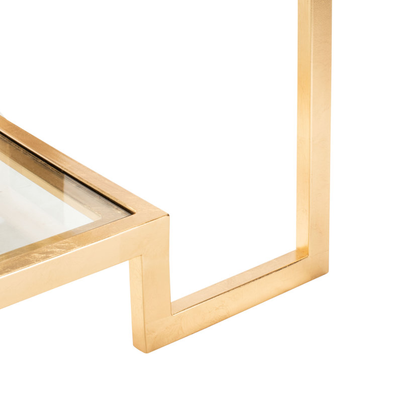 Vivian Gold Leaf Glass Coffee Table with Storage