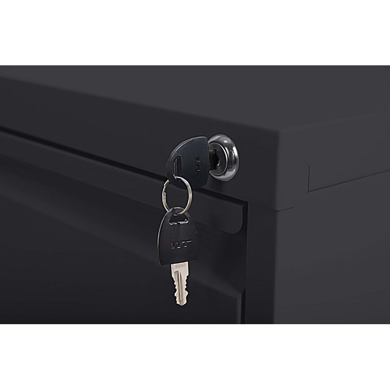 3 Drawer Metal Vertical File Cabinet with Lock Office Home Steel Vertical File Cabinet, Black