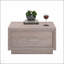 Table basse moderne minimaliste avec tiroir spacieux et tablette ouverte, parfaite pour les espaces de vie organisés.