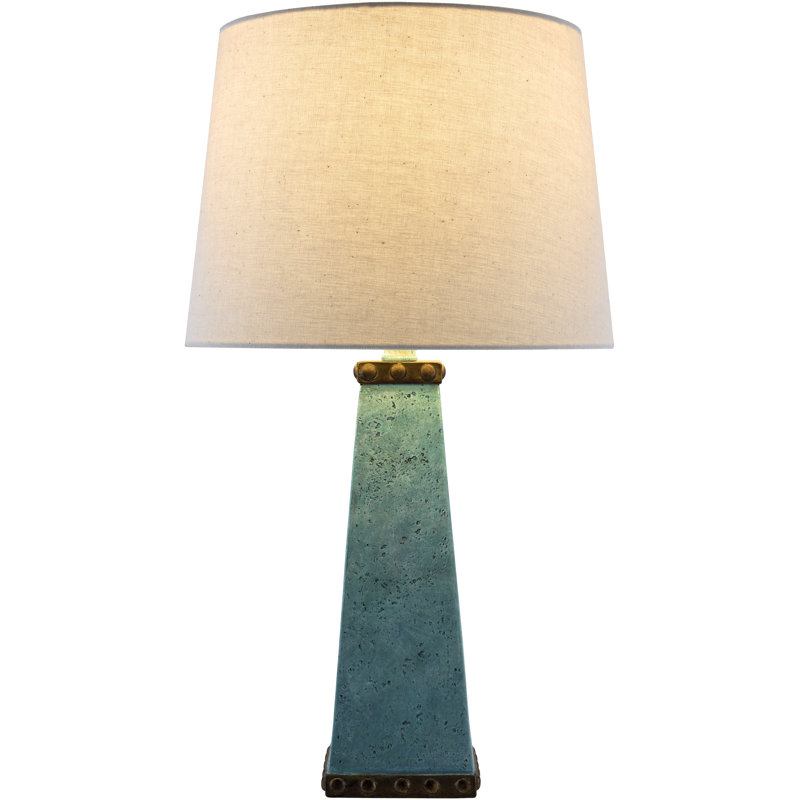 Lampe de table Arkos, H 23,5 po x l 13 po x P 13 po, 60, Turquoise, Blé
