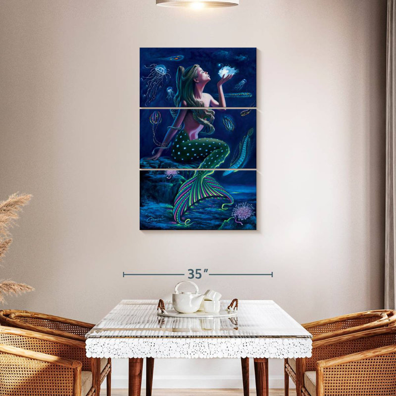 Ashelle sirène bioluminescente, H 45 po x l 28 po