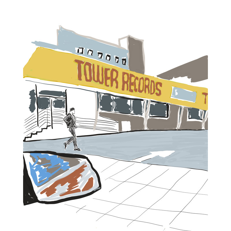 Tower Records Print by Deborah Blum, 21.25" H x 17.25" W x 0.875" D