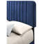 Lit double bleu marine - H 48 po x l 59 po x P 81 po, design contemporain, chic pour la chambre à coucher, velours, mousse, assemblage requis et soutien durable, nécessaire