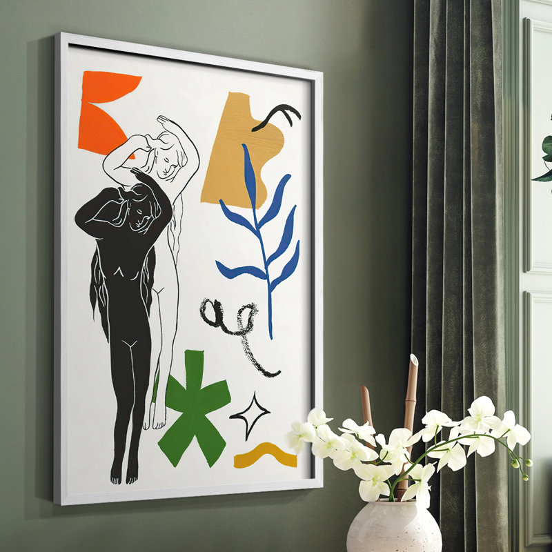Vénus étoilée I, reproduction encadrée - bois massif, Blanc, H 10 po x l 8 po