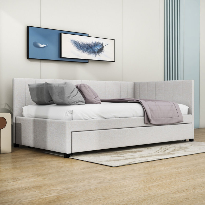 Thelman Upholstered Daybed, Twin, Beige