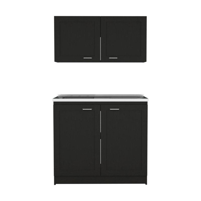 Cabinet Set, Two Shelves Black