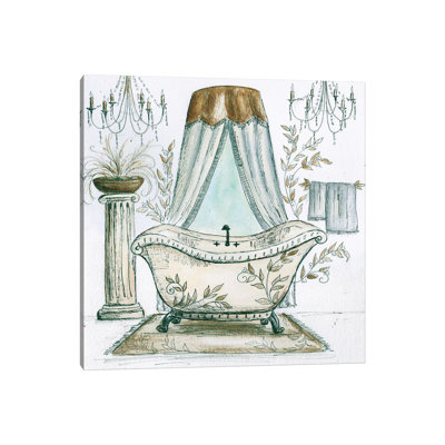 «French Bath Sketch I» par Tre Sorelle Studios - impression sur toile tendue