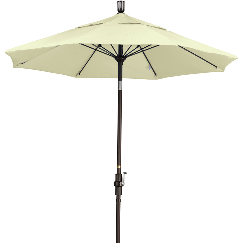 Parasol de marché 7,5 pi Brent, Toile Sunbrella® naturel, Noir, noir, noir, noir