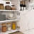 Multi - Functional 47 Inch White Folding Table With Storage And Mobility For Small Spaces, Practical Style Five Shelves Universal , Perfect Kitchen Areas,