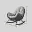 Chaise berçante moderne rembourrée-105293985
