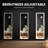 Hameed Rectangle LED Metal Floor Mirror Modern & Contemporary Lighted Full-Length Mirror with Tempered Glass-769413361