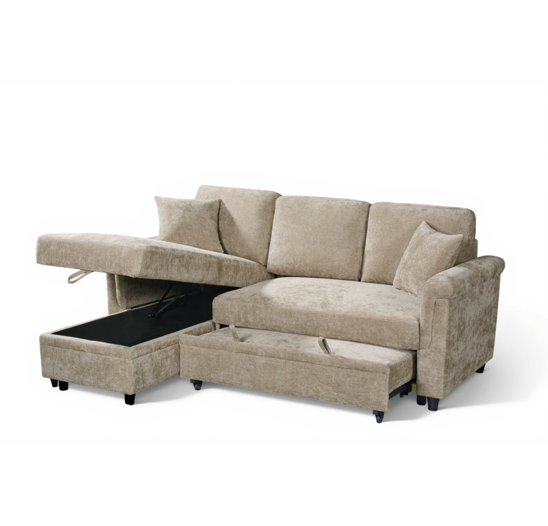 Advika 4 Seater Sofa Bed, Left Hand Facing, Beige