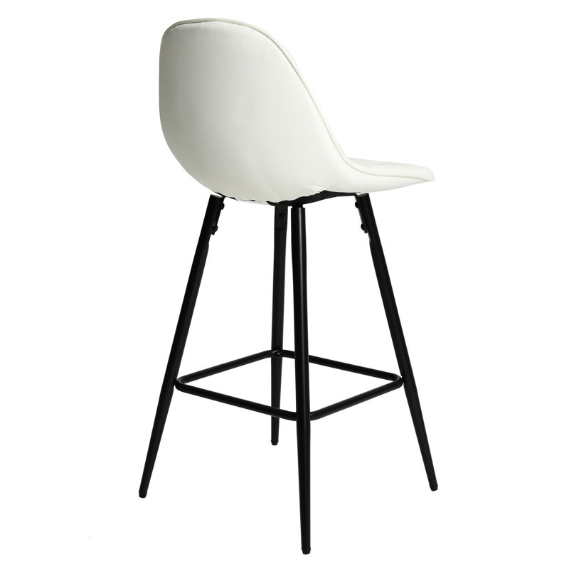 Tabourets de comptoir en cuir Modern, Blanc