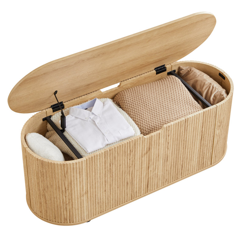 Coffre de rangement en bois pour chambre à coucher, salon, entrée, Naturel