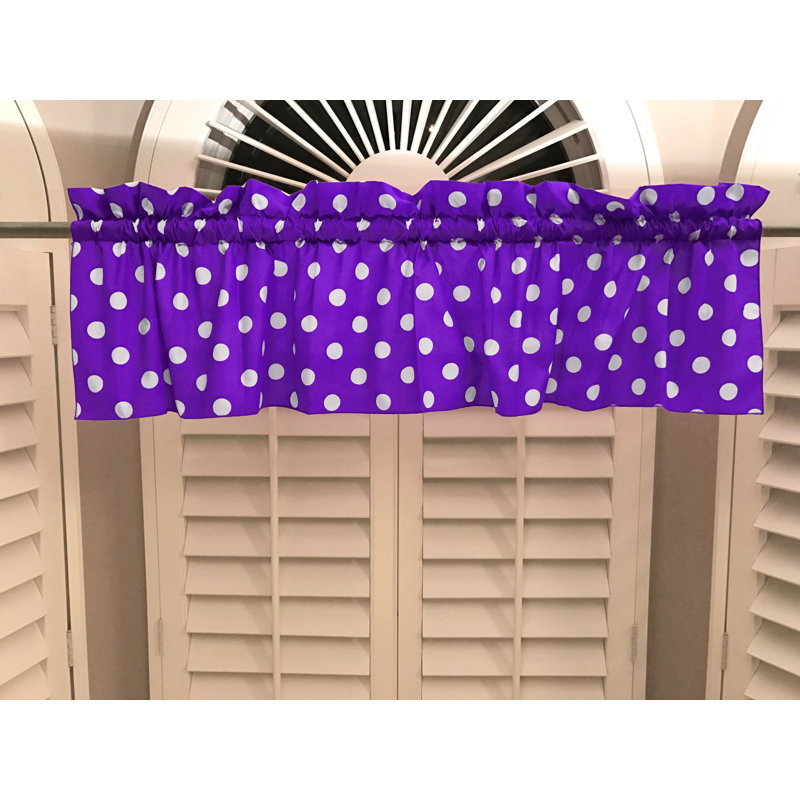 Cantonnière sur mesure en mélange de coton à pois 58 po Chrisman, L 58 po x L 28 po, Mauve/blanc