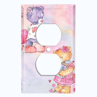 Patterned 1 - Gang Duplex Outlet Standard Wall Plate