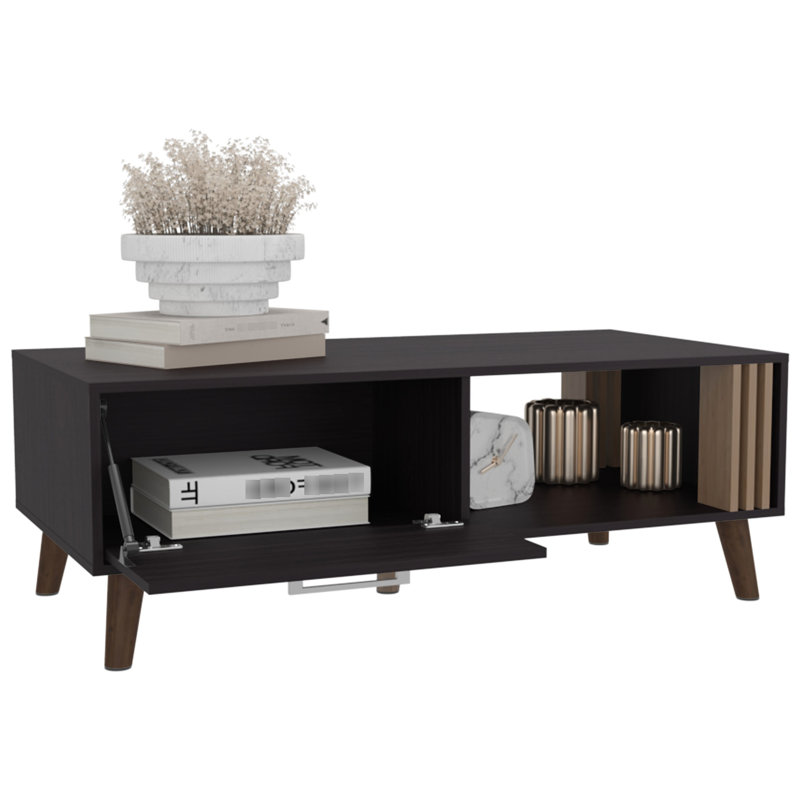 Coffee Table With A Door And Open Storage