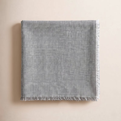 Woven Frayed Chambray Table Runner