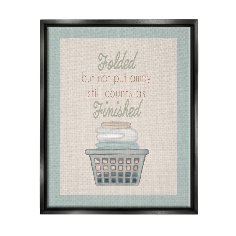 «Yulemi Funny Folded Laundry» par Elizabeth Medley, Cadre flottant noir de jais, H 21 po x l 17 po x P 1,7 po