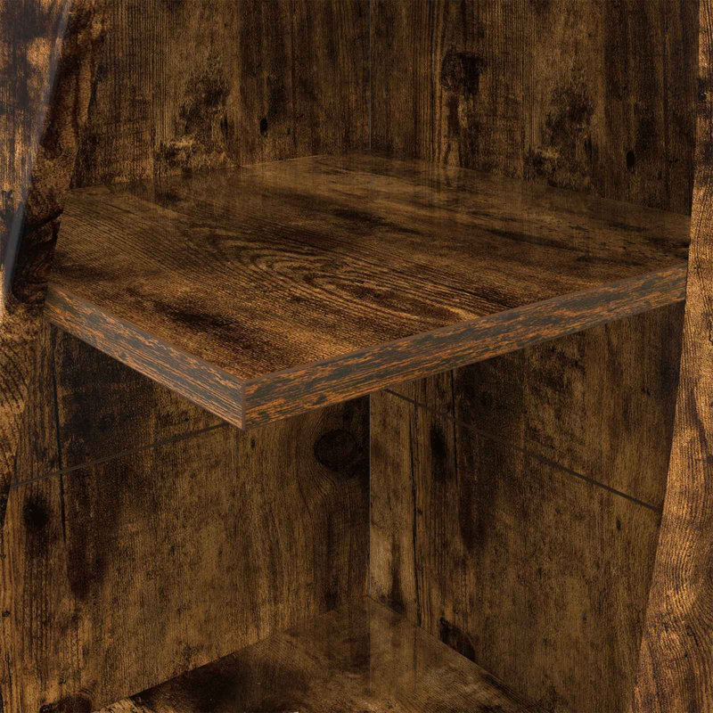 140 cm H x 32 cm W Corner Bookcase, Smoked Oak