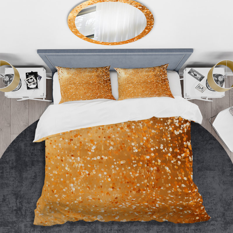 Ensemble de housse de couette Golden Dot Sunset Reverie II - Abstract Collages