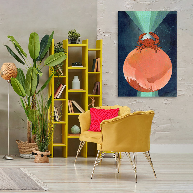 Art sur toile crabe surréphérique surré par Lindsey Newman, H 24 po x l 16 po