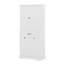 Armoire de rangement de salle de bain avec panier à linge inclinable-114244365