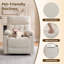 Fauteuil inclinable manuel avec porte-gobelets et poches latérales beige-1745422088