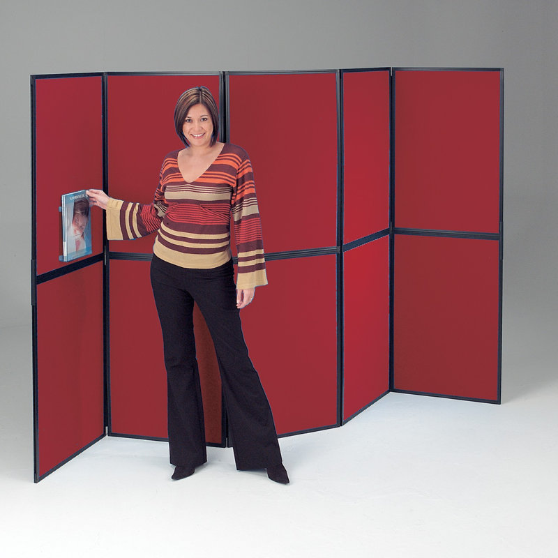 BusyFold Free-Standing Bulletin Board 220cm H x 210cm W, Burgundy