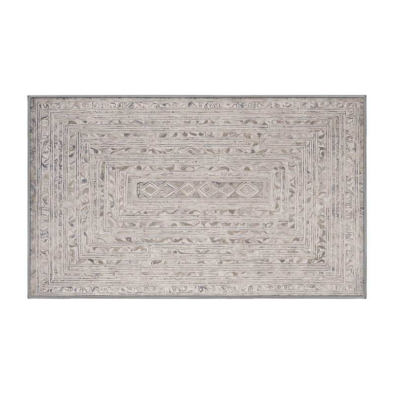 Machine Washable Gray Area Rug, Rectangle 8' x 12'