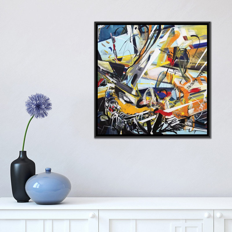 « symphony », impression sur toile, H 18 po x l 18 po x P 1,5 po, Toile avec cadre flottant noir, Pas de tapis