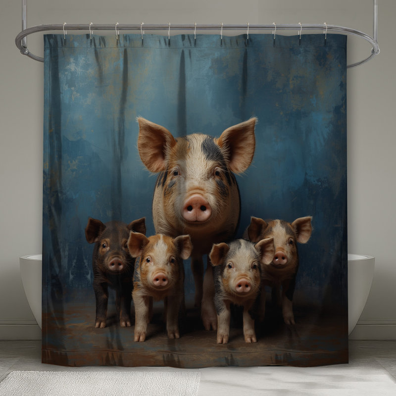 Rideaux de douche très longs cochons, 70 po L x 93 po H