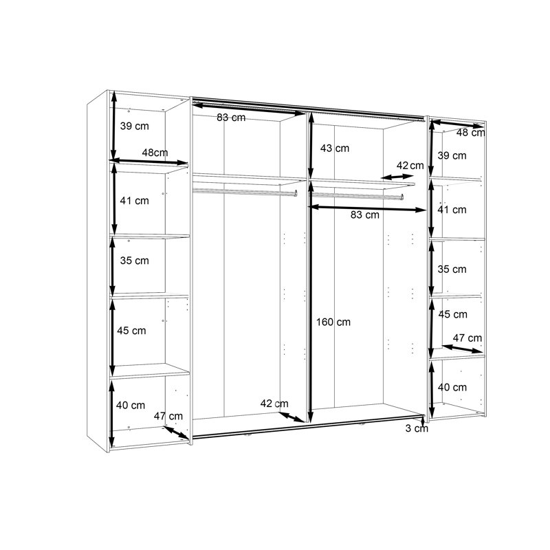 Celes 4 Door Manufactured Wood Wardrobe