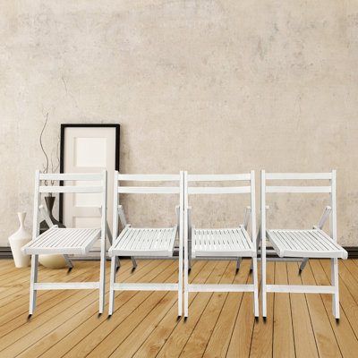 Ensemble de 4 chaises de patio en bois massif Joan