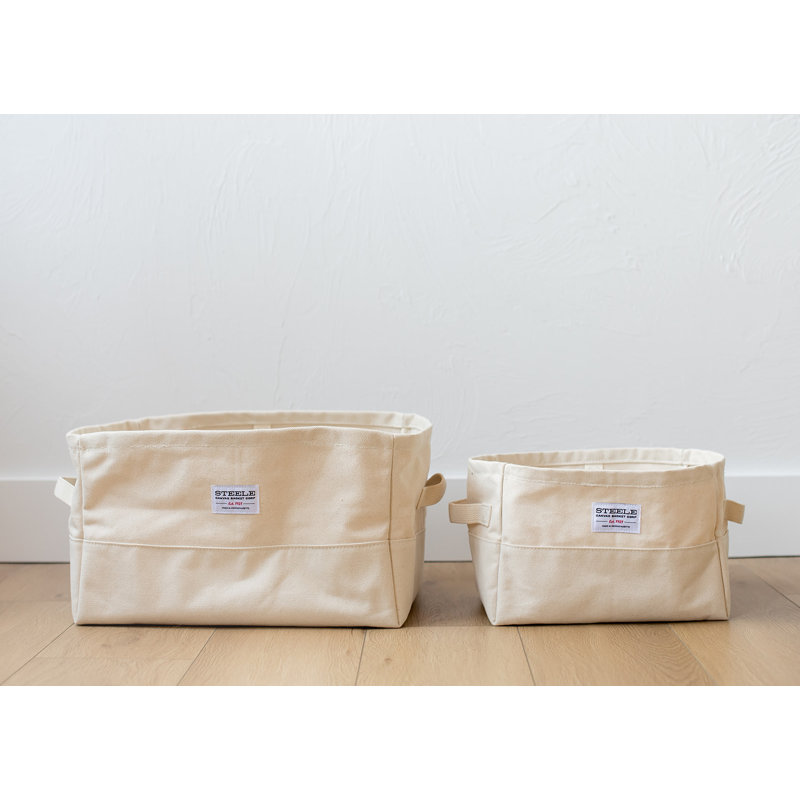 Small Canvas Storage Bin, Natural