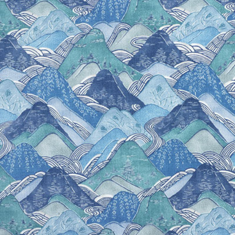 Edo Linen Fabric, Teal