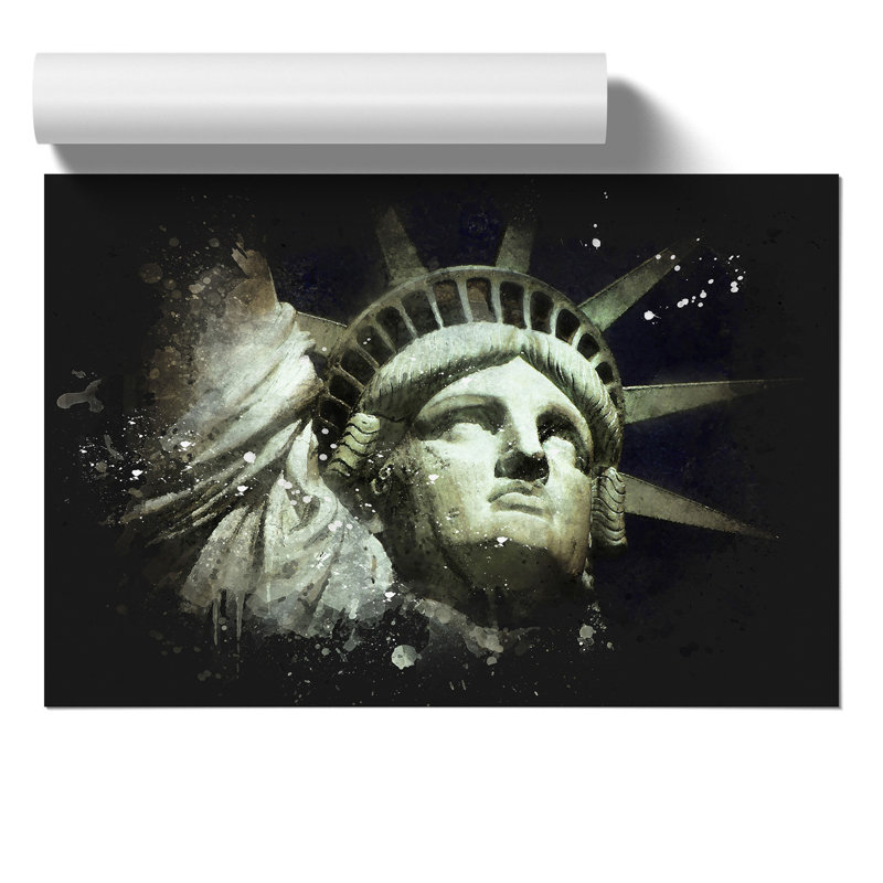 The Statue of Liberty Paint Splash - Frameless Print, 21cm H x 30cm W x 0.1cm D