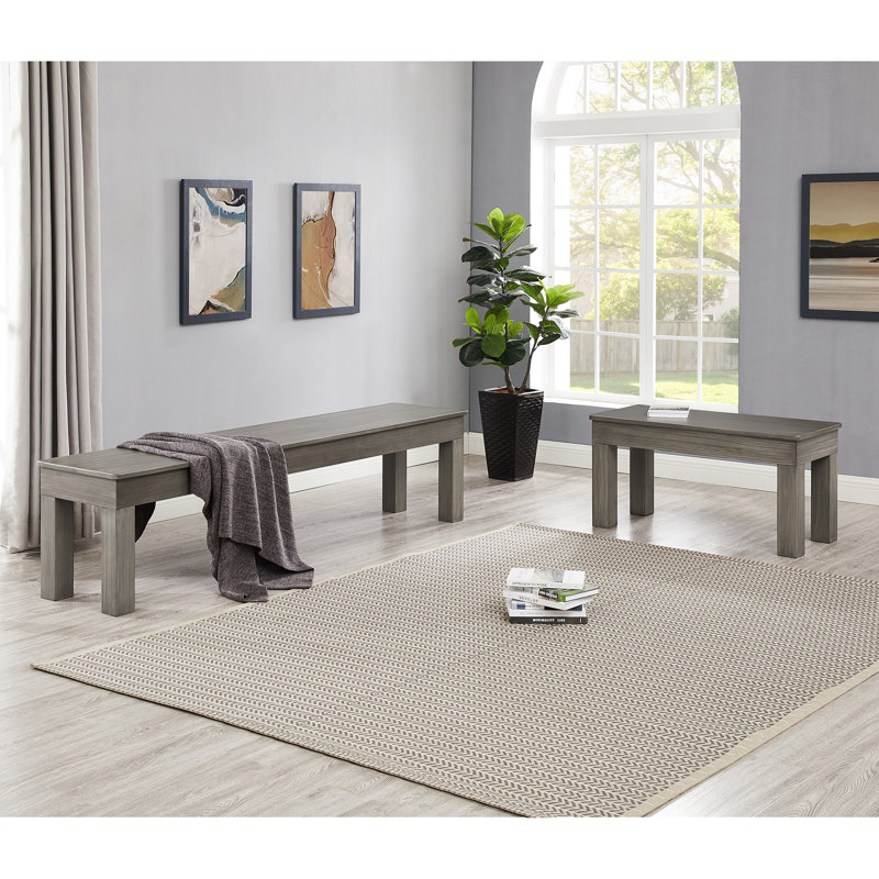 Solid Wood Bench, Silver Mist