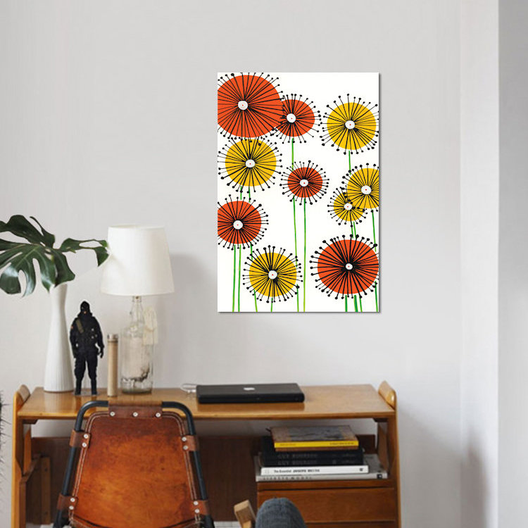 «Flower Wheels II», impression sur toile, H 12 po x l 8 po x P 0,75 po, Pas de tapis, Toile tendue